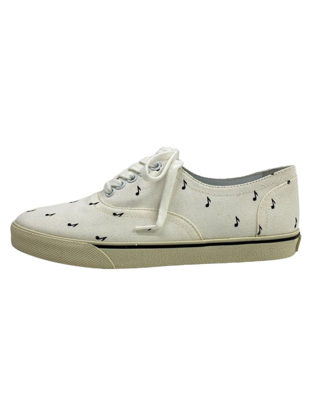 Celine Sneakers Beige Black Musical Note Pattern